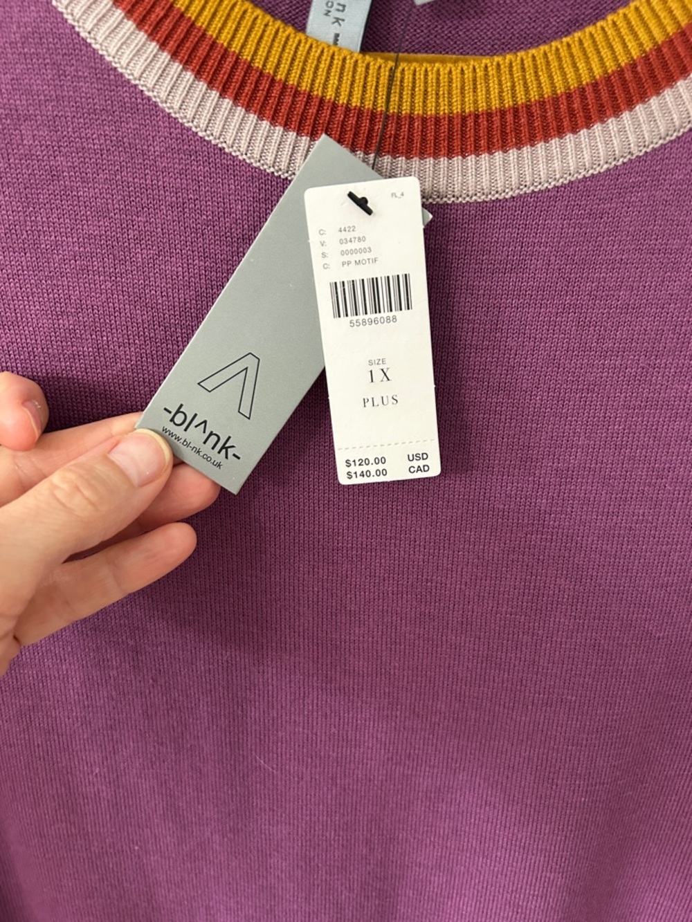 Bl^nk London Sweater Women’s XL Purple Bohemian Crewneck Pullover - Picture 4 of 16